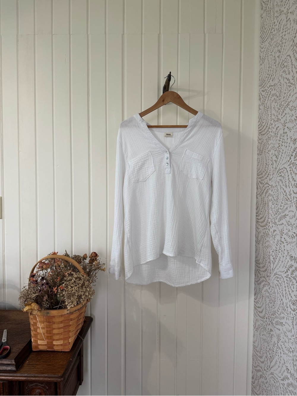 Mote White Cotton Gauze Boho Tunic